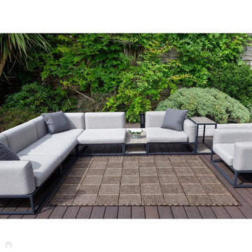 Sumac SUM104 Modern Geometric Check Grid Durable Stain-Resistant Weatherproof Flatweave In-Outdoor Mocha Rug-Concept Looms-Rug Love - The Most Loved Rug Store